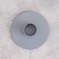 Подсвечник "Круг" металл на 1 свечу, 7х3 см, серый