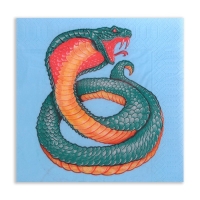 Новогодние салфетки бумажные New Line Design &laquo;Змея на синем&raquo; 3 слоя, 33х33 см, 20 шт