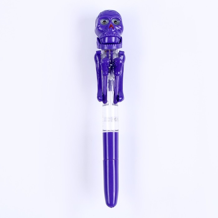 Прикол ручка &laquo;Скелет&raquo;, боксёр, светятся глаза, цвета МИКС