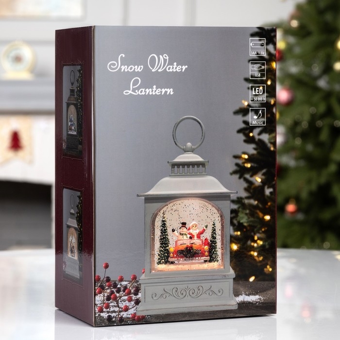 Фигура светодиодная &laquo;Новогодние приключения&raquo;, 21х13.3х8.1 см, музыка, батарейки ААх3 (не в комплекте), USB, свечение тёплое белое