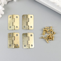 Петля для шкатулки металл с закругленными углами золото набор 4 шт 2,5х2,2 см