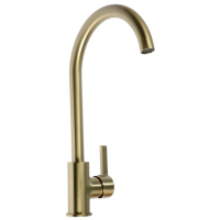 Cмеситель для кухни Accoona A4594AW, однорычажный, высокий излив, латунь, золото