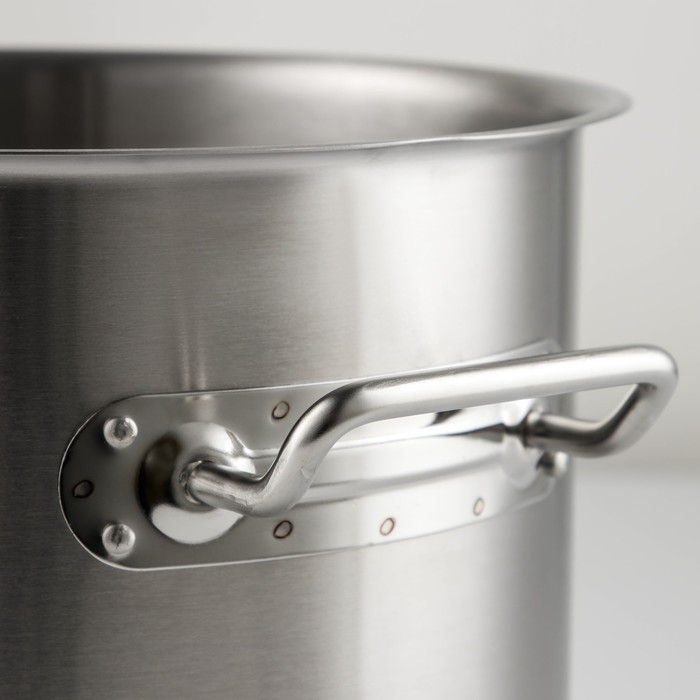Кастрюля из нержавеющей стали Hanna Kn&ouml;vell HoReCa, 12 л, толщина 0,8 мм, 201 сталь, дно 3 мм, металлическая крышка, с теплораспределительным слоем, индукция