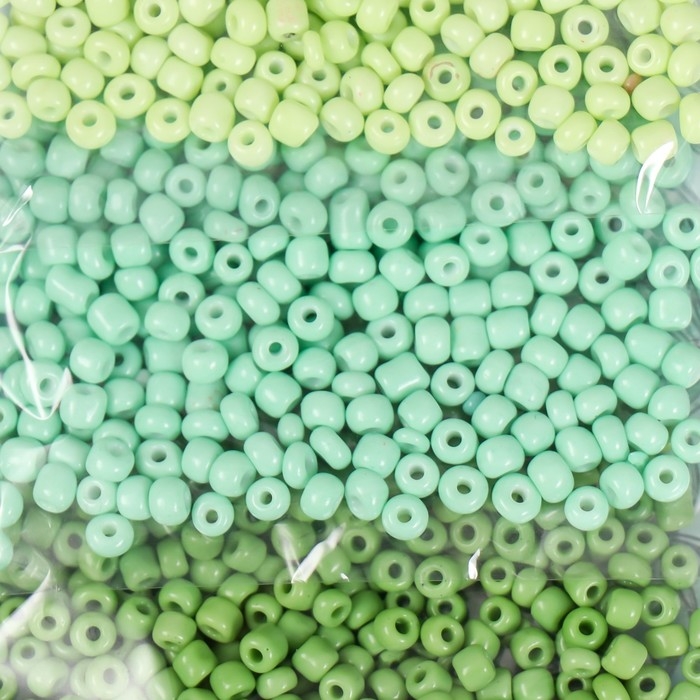 Бисер круглый 6/0 Бисер круглый 6/0 "Палитра зелёного" 5 цветов х 20 гр 20х8х0,7 см