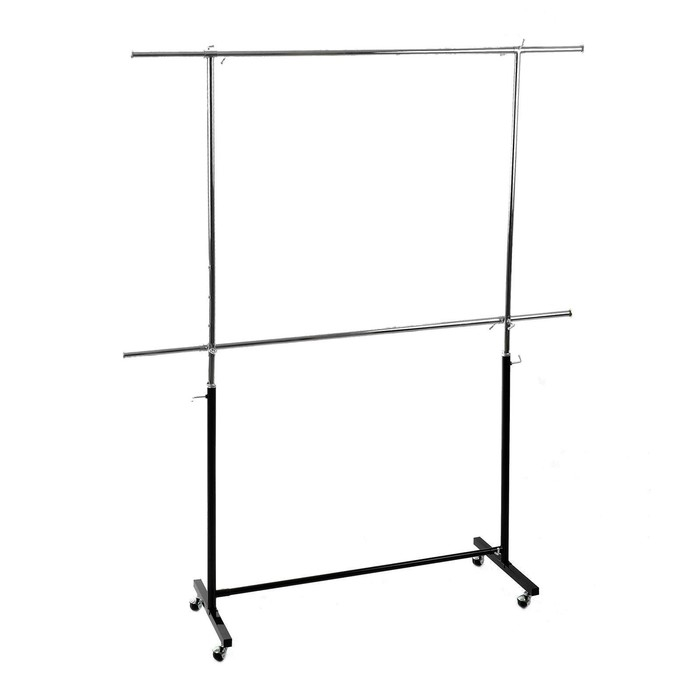 Вешало П-образное c двумя перекладинами 120-183×43×97-190 см, цвет чёрный Вешало П-образное c двумя перекладинами 120-183×43×97-190 см, цвет чёрный