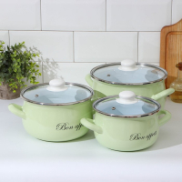 Набор кастрюль &laquo;Лайм&raquo;, 3 предмета: 2,1 л, 3,1 л, 4 л, индукция, цвет светло-зелёный