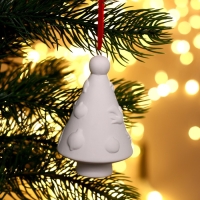 Новый год! Ёлочное украшение под раскраску &laquo;Елочка с гирляндой&raquo; с подвесом, кисть