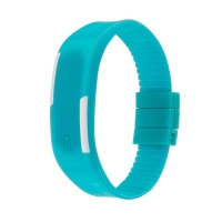 Часы наручные электронные "Скайер",  l-25 см, застежка, голубые