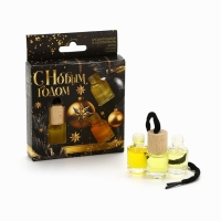 Ароматизаторы для машины новогодние «Все сбудется, загадывай», цитрус, тропики, парфюм, 3 шт Ароматизаторы для машины новогодние «Все сбудется, загадывай», цитрус, тропики, парфюм, 3 шт