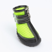 Ботинки высокие для больших собак, набор 4 шт, размер M (подошва 9х6,4 см), чёрно-салатовые