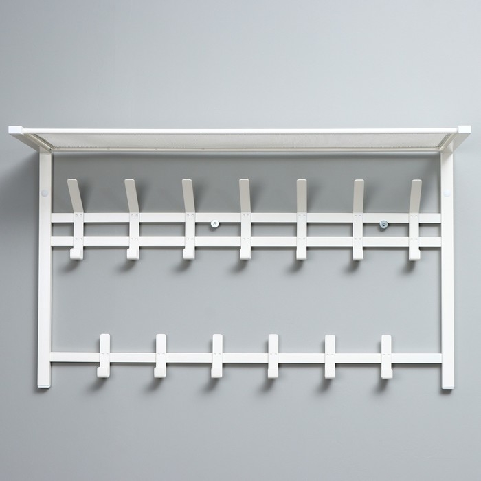 Вешалка с полкой &laquo;Торонто 32&raquo;, 92,4&times;25,5&times;9,8 см, металл, цвет белый