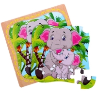 Пазл в рамке "Слонёнок и мама" Пазл в рамке "Слонёнок и мама"