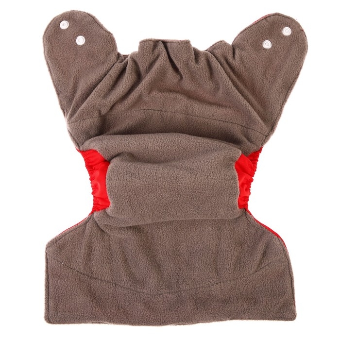 Многоразовый подгузник, угольно-бамбуковая ткань, 3-15 кг, цвет красный, Крошка Я