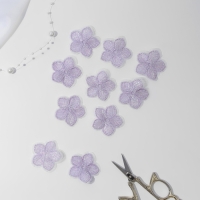 Вязаные элементы &laquo;Цветочки&raquo;, 3,5 &times; 3,5 см, 10 шт, цвет сиреневый/хамелеон