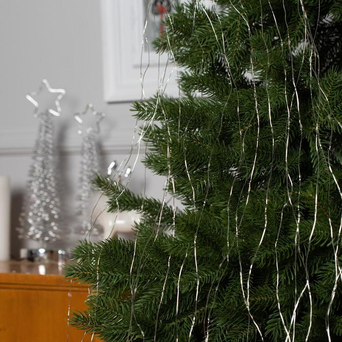 Гирлянда &laquo;Конский хвост&raquo; 20 нитей по 2 м, IP20, серебристая нить, 400 LED, свечение белое, 12 В