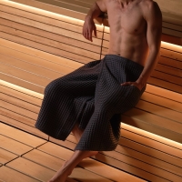 Килт вафельный банный Этель «Boho» 75*145 см. цв. темно-серый, 100% хл, 290 г/м2 Килт вафельный банный Этель «Boho» 75*145 см. цв. темно-серый, 100% хл, 290 г/м2