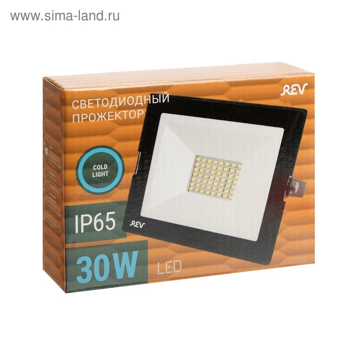 Прожектор светодиодный REV, 30 Вт, 6500 К, 2550 Лм, IP65 Прожектор светодиодный REV, 30 Вт, 6500 К, 2550 Лм, IP65