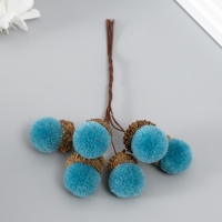 Цветы для декорирования "Хлопчик" голубой 1 букет= 6 веточек d=2 см 11 см