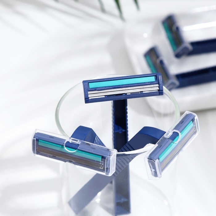 Бритвенные станки одноразовые &laquo;Мой Выбор&raquo; с увлажняющей полоской, 2 лезвия, синие, 5 шт.