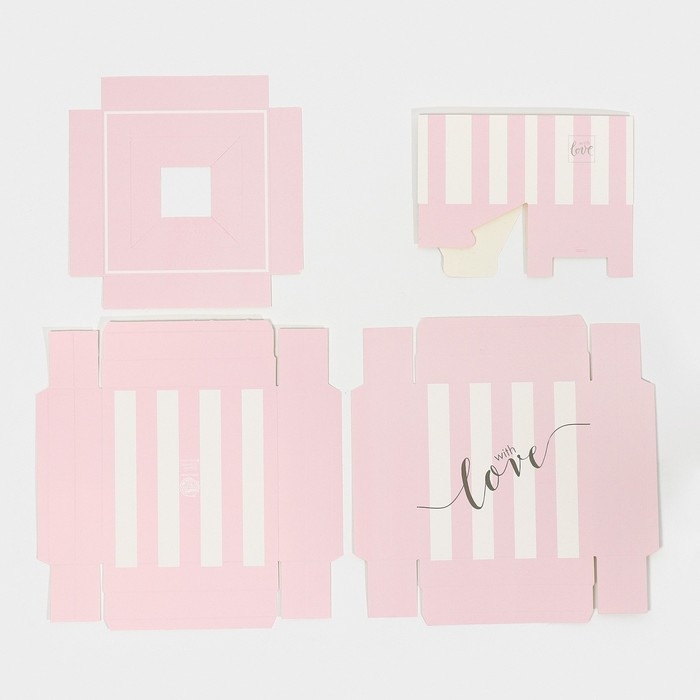 Коробка подарочная для цветов с вазой и PVC окнами складная, упаковка, «With love», 16 х 23 х 16 см Коробка подарочная для цветов с вазой и PVC окнами складная, упаковка, «With love», 16 х 23 х 16 см