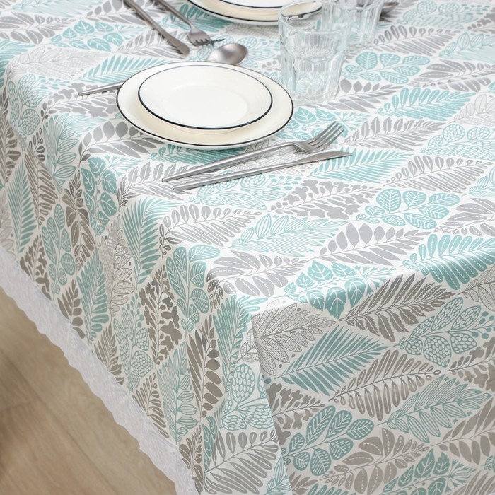 Скатерть на нетканой основе многоразовая с кружевом «Кружево», 130×140 см Скатерть на нетканой основе многоразовая с кружевом «Кружево», 130×140 см