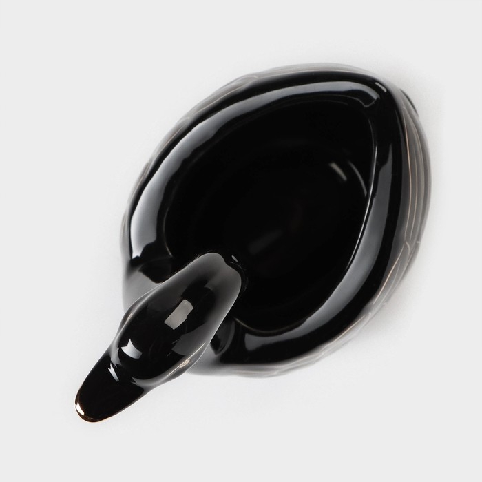 Подставка для столовых приборов &laquo;Лебедь&raquo;, 5 предметов: подставка 9&times;6,5&times;16,5 см, 2 ложки, 2 вилки, цвет чёрный