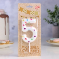 Свеча в торт на день рождения «Конфетти», цифра "5" , ГИГАНТ, 9 см Свеча в торт на день рождения «Конфетти», цифра "5" , ГИГАНТ, 9 см