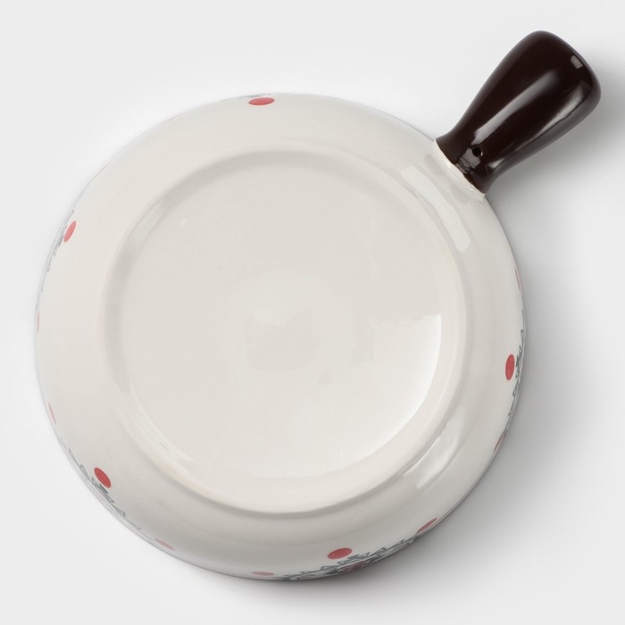 Кокотница керамическая &laquo;Узоры&raquo;, 550 мл, цвет белый