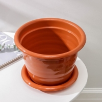 Горшок для цветов с поддоном &laquo;Виола&raquo;, 5 л, пластиковый, коричневый