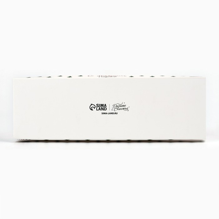 Коробка для для муссовых пирожных &laquo;С Новым годом&raquo;, ёлочки, 27 х 8.6 х 6.5 см, Новый год