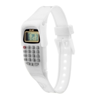 Часы наручные электронные детские, с калькулятором, ремешок силикон, l-21 см, белые