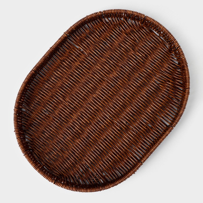 Корзинка для подачи Доляна &laquo;Огайо&raquo;, 41&times;31&times;5 см, овальная, цвет коричневый