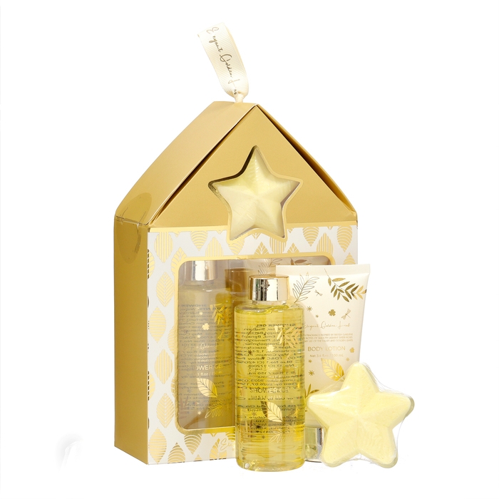 Подарочный набор Elegant Golden Leaf: гель для душа 150 мл, лосьон 100 мл, бомбочка 50 г Подарочный набор Elegant Golden Leaf: гель для душа 150 мл, лосьон 100 мл, бомбочка 50 г