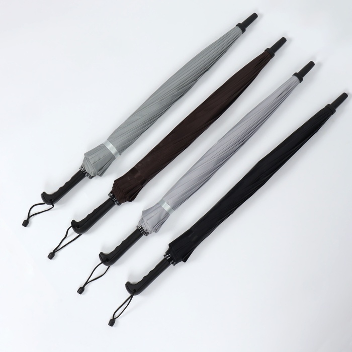 Зонт - трость полуавтоматический «Однотонный», 16 спиц, R = 48/55 см, D = 110 см, цвет МИКС Зонт - трость полуавтоматический «Однотонный», 16 спиц, R = 48/55 см, D = 110 см, цвет МИКС