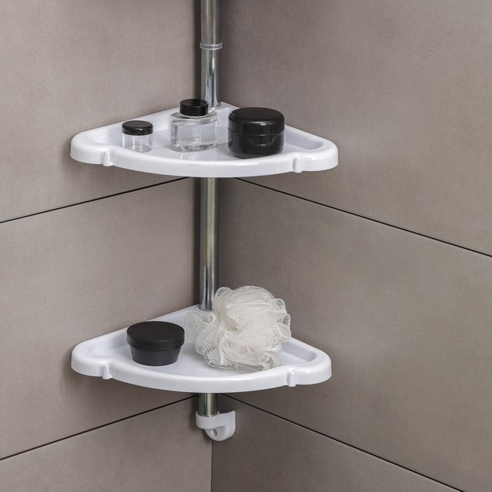 Полка угловая 4-х ярусная &laquo;Элансия&raquo;, 24&times;24&times;98,2 см, цвет белый