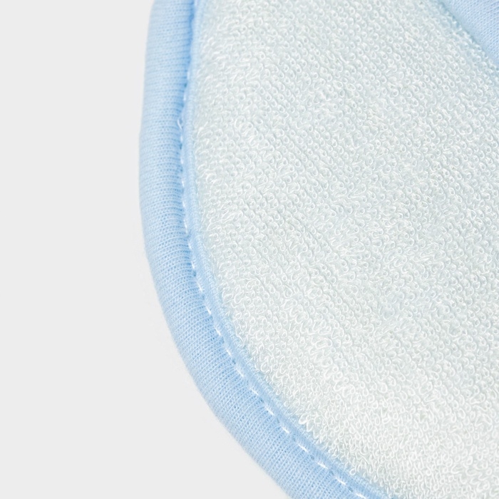 Мочалка варежка детская Доляна &laquo;Мишка&raquo;, для купания, 16 см, голубая