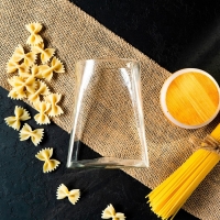 Банка стеклянная для сыпучих продуктов с бамбуковой крышкой Magistro &laquo;Эко. Трапеция&raquo;, 550 мл, 8,5&times;12,5 см