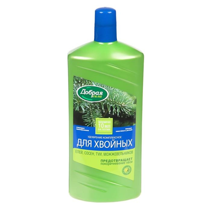 Жидкое органо-минеральное удобрение Добрая сила для хвойных, 1 л Жидкое органо-минеральное удобрение Добрая сила для хвойных, 1 л