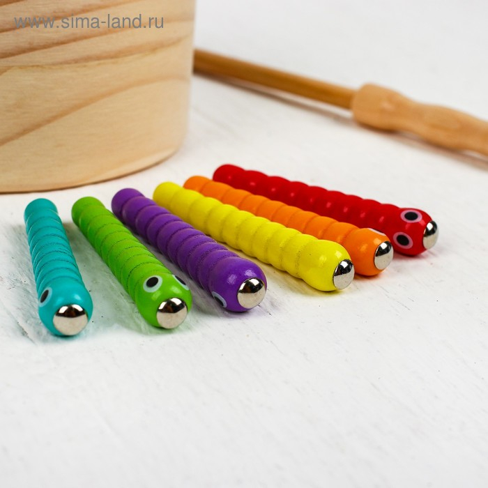 Игрушка развивающая рыбалка, размер: 11,5 &times; 11,5 &times; 6,5 см, 12 червячков