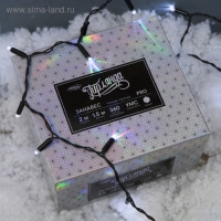 Гирлянда &laquo;Занавес&raquo; 2 &times; 1.5 м, IP65, УМС, тёмная нить, 360 LED, свечение белое, 220 В