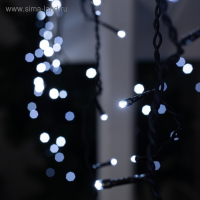 Гирлянда &laquo;Бахрома&raquo; 3 &times; 0.6 м, IP44, УМС, тёмная нить, 160 LED, свечение белое, мерцание белым, 220 В