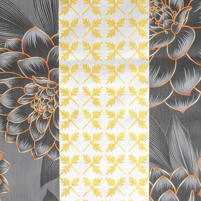 Клеёнка на стол &laquo;В саду&raquo;, на тканевой основе, рулон 20 метров, ширина 137 см, цвет чёрный