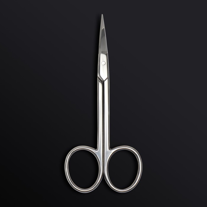 Ножницы маникюрные &laquo;Premium&raquo;, загнутые, узкие, 10,5 см, на блистере, цвет серебристый