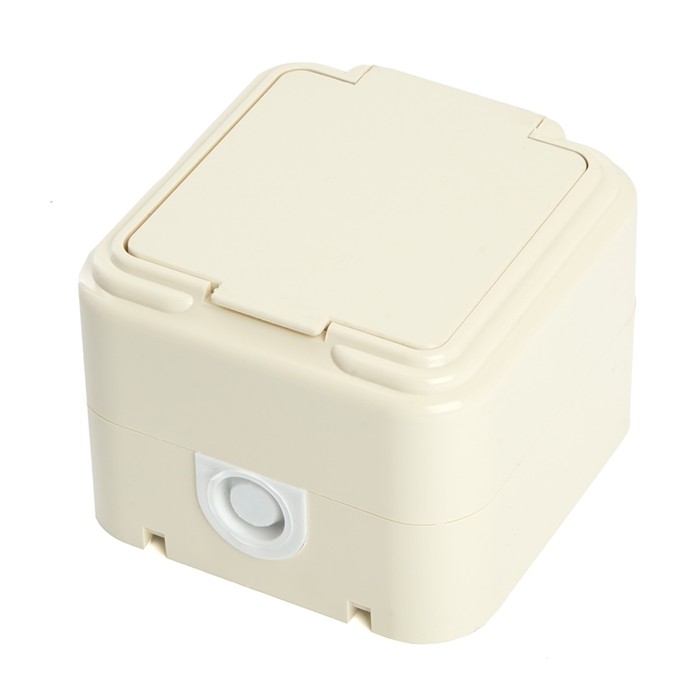 Розетка 1-местная с заземляющим контактом, с крышкой, 250В, 16А, IP44, PST16-21-44 (RA 16-21 1022741