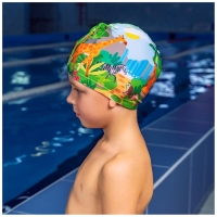 Шапочка для плавания детская ONLYTOP &laquo;Сафари&raquo;, тканевая, обхват 46-52 см