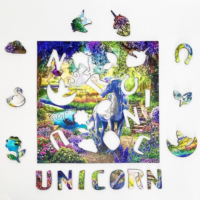 Фигурный деревянный пазл &laquo;Сказочный единорог&raquo;