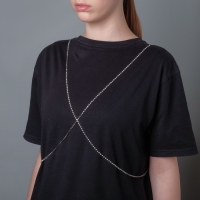 Портупея &laquo;Минимал&raquo; 2 нити, цвет белый в серебре