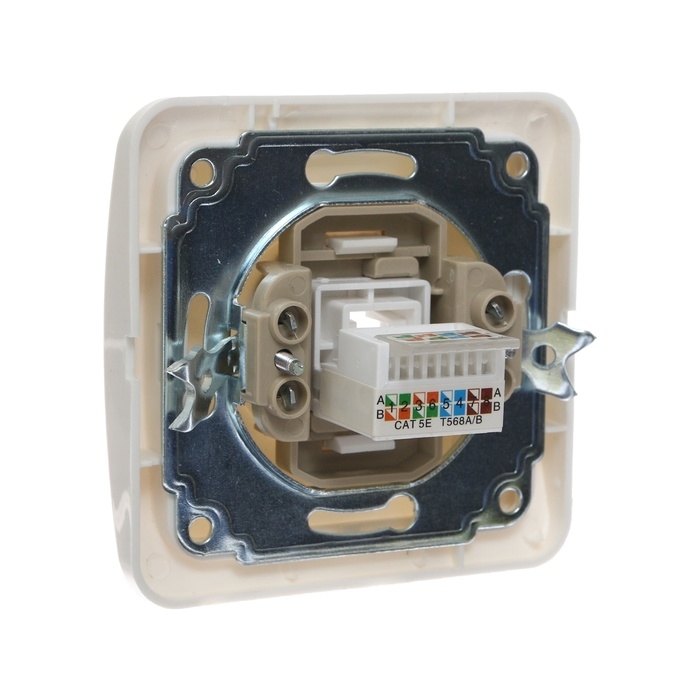 Розетка компьютерная одноместная Luazon Lighting "Орион", скрытая, белая