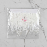 Тесьма с перьями страуса, 8-10 см, 5 ± 0,5 м, цвет белый Тесьма с перьями страуса, 8-10 см, 5 ± 0,5 м, цвет белый