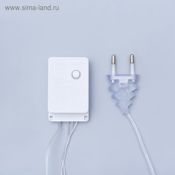 Гирлянда &laquo;Нить&raquo; 4 м с насадками &laquo;Сердце проволока&raquo;, IP20, прозрачная нить, 20 LED, свечение тёплое белое, 8 режимов, 220 В